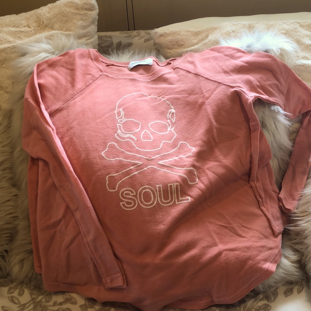 SoulCycle light weight thermal top, like new, size medium, peach color.